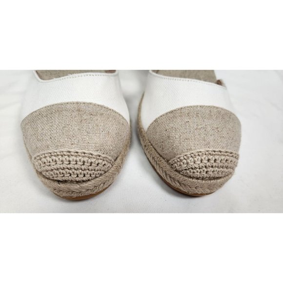 Cole Haan Sz. 10.5 B Cloudfeel Espadrille Wedge Sandals In White/Taupe NWOT - Picture 3 of 9